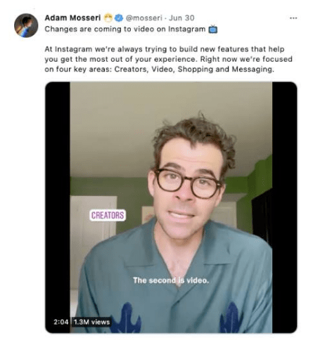 Instagram “non è più l’app delle foto quadrate”
