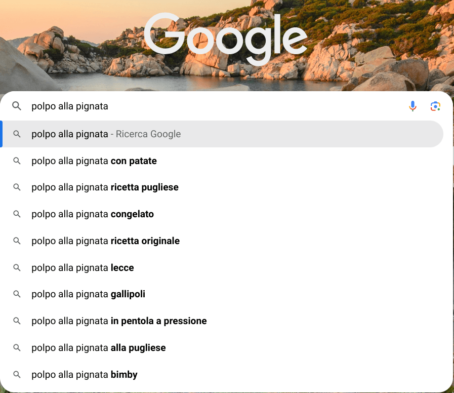 completamento automatico google