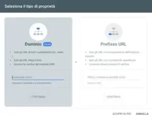 seleziona tipo proprietà