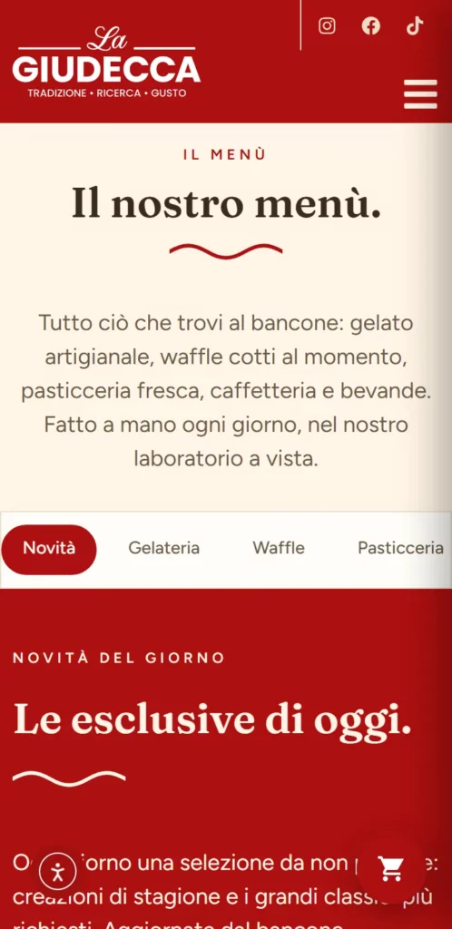 Anteprima del menu digitale di La Giudecca