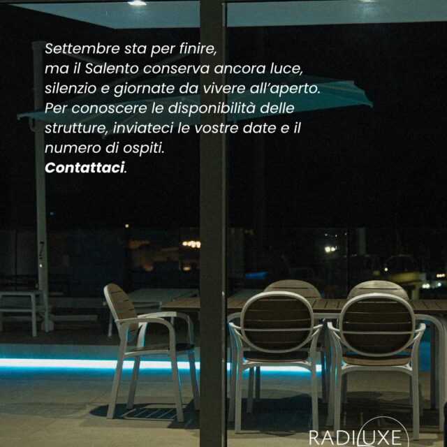 Settembre sta per finire, ma il Salento conserva ancora luce, silenzio e giornate da vivere all’aperto. Per…